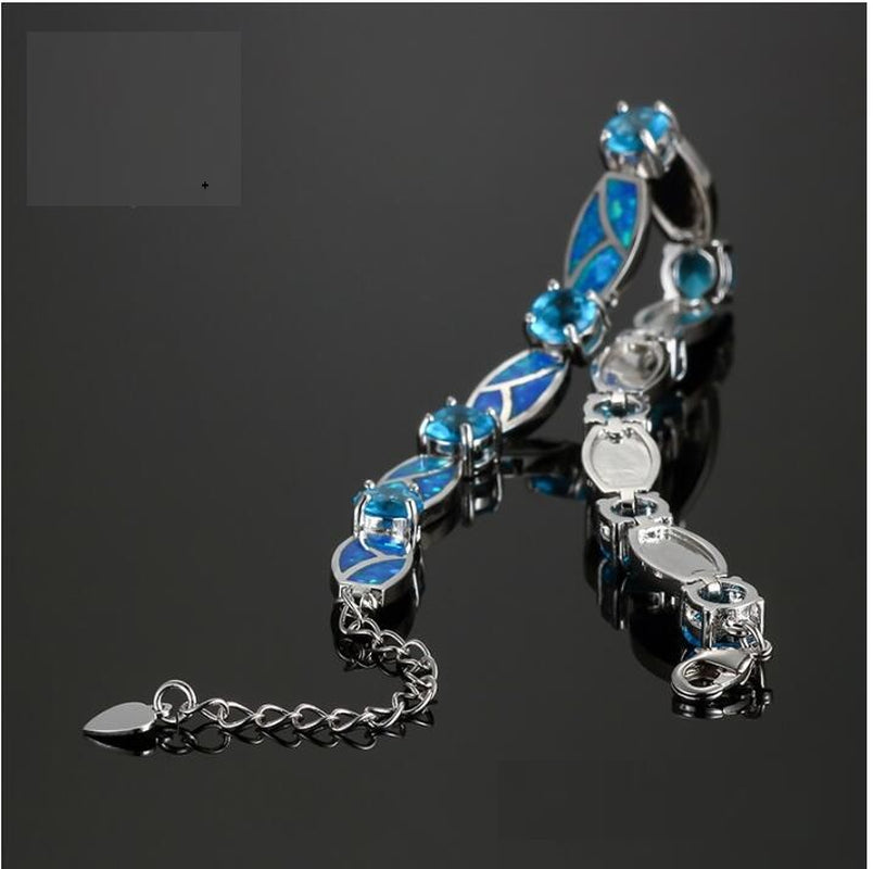 Copper Plated Silver Blue Opal Bracelet Aliexpress Hot Blast Bracelet