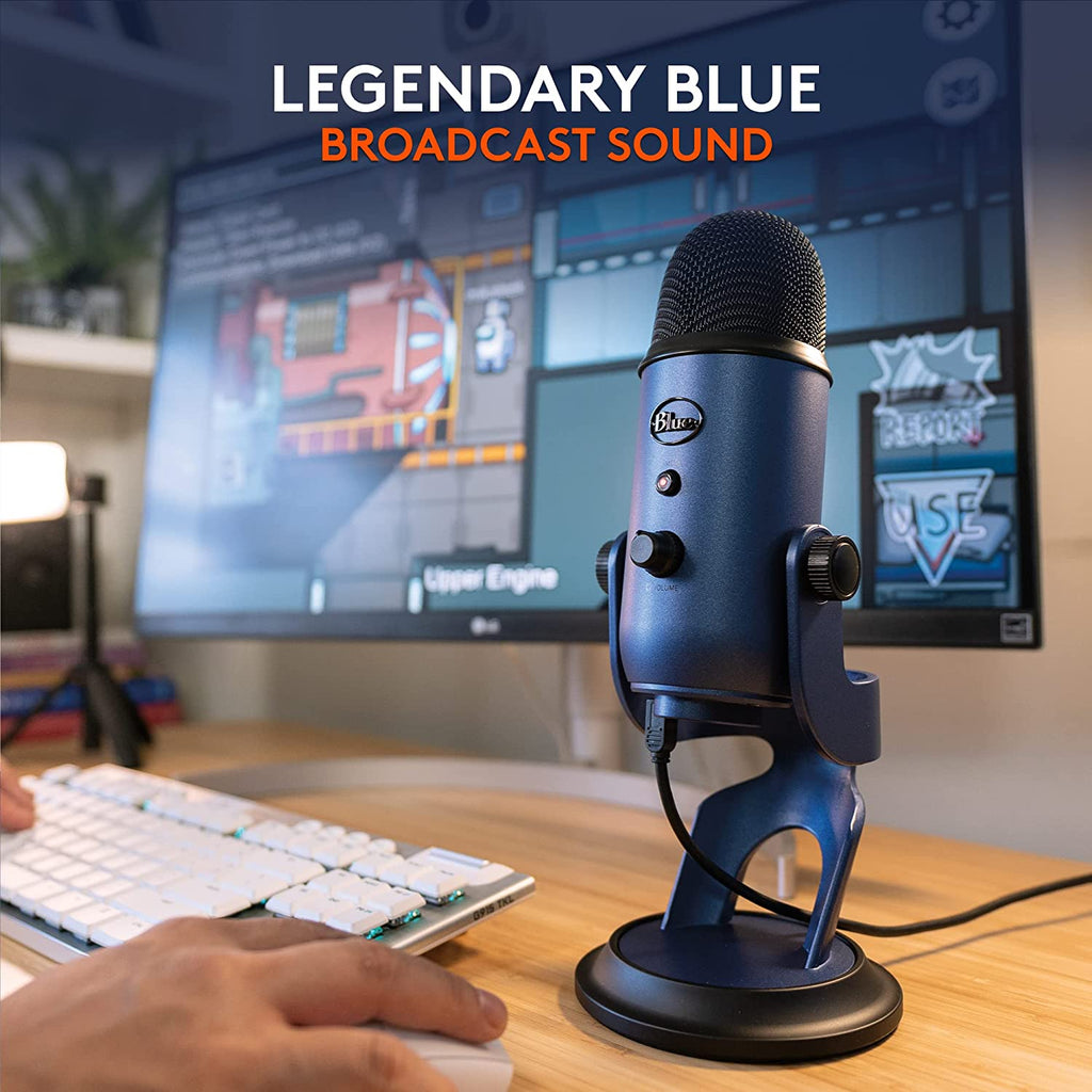 Creators Blue Yeti USB Microphone for Gaming, Streaming, Podcast, Youtube, Discord, PC, Studio Sound, Plug & Play-Midnight Blue