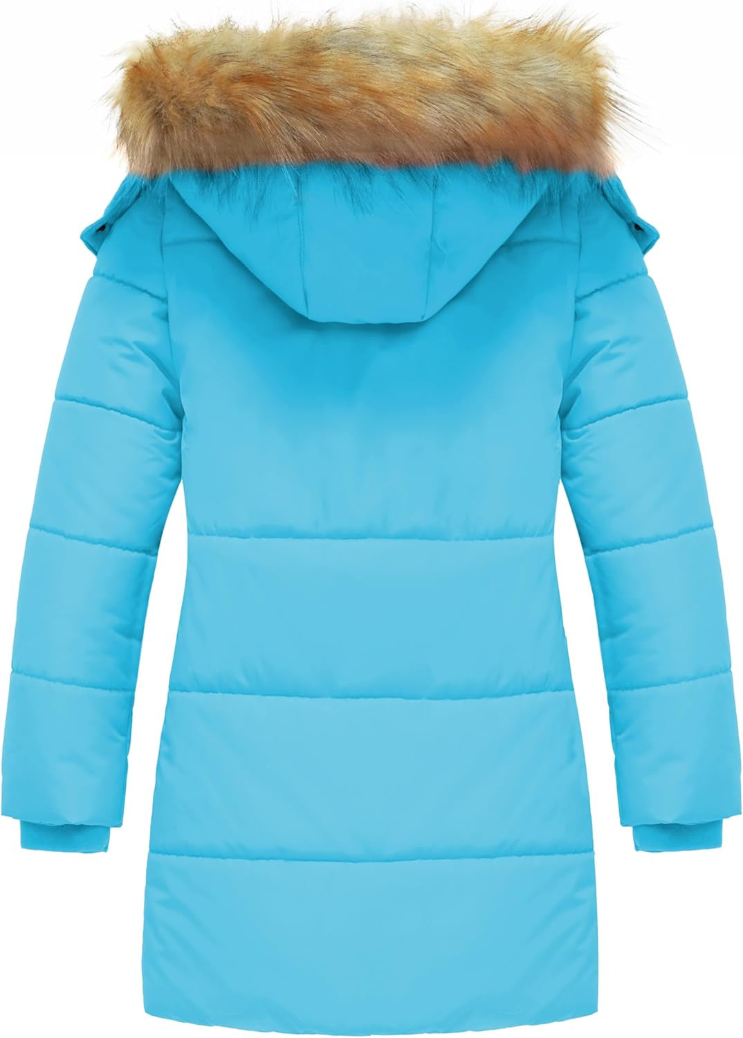 Girl'S Winter Coat Long Puffer Jacket Fleece Parka with Hood Waterproof