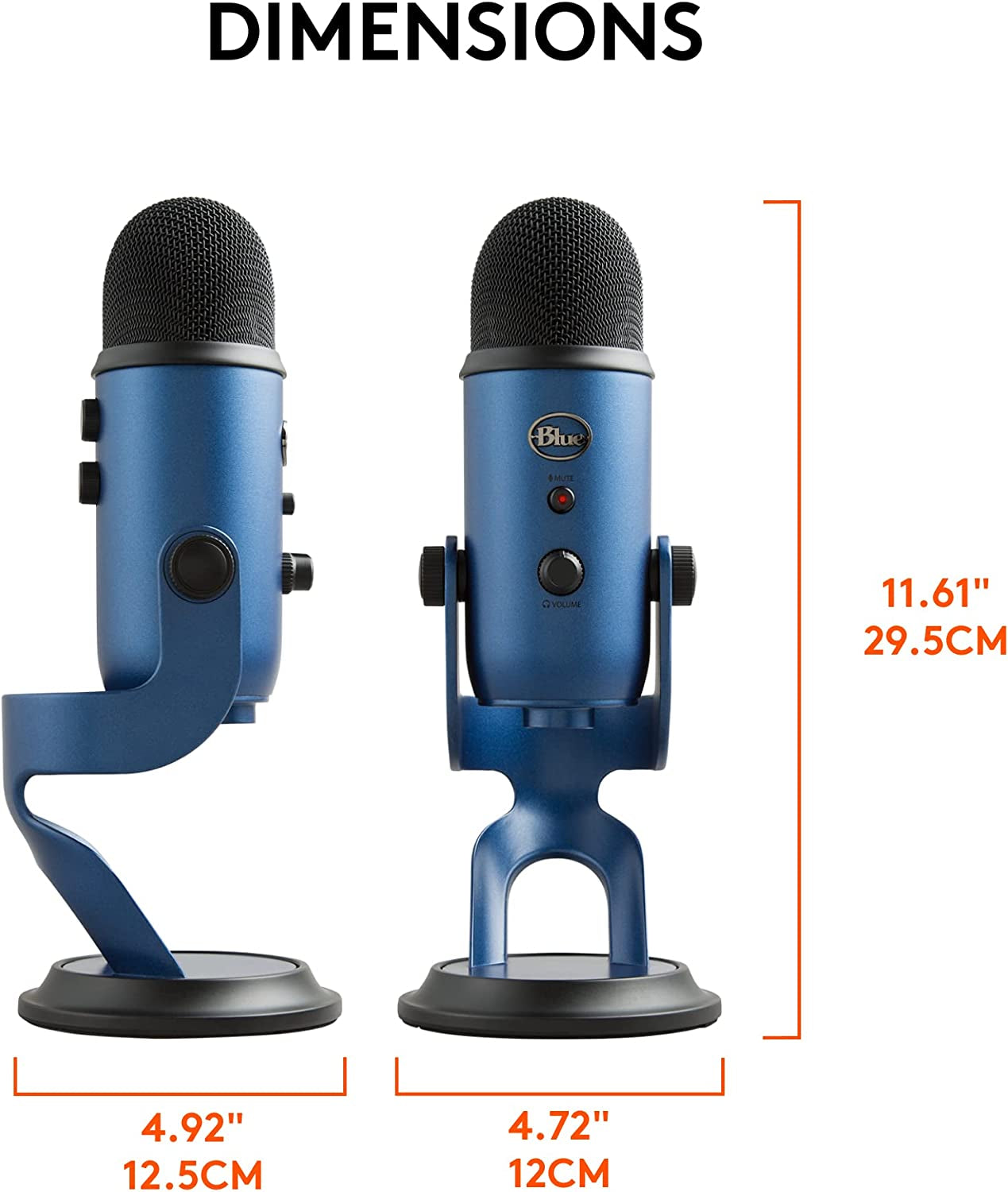 Creators Blue Yeti USB Microphone for Gaming, Streaming, Podcast, Youtube, Discord, PC, Studio Sound, Plug & Play-Midnight Blue