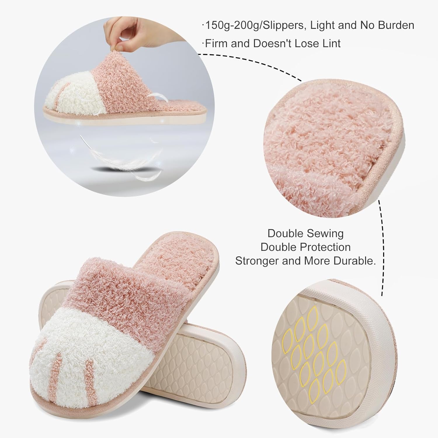 Cute Animal Slippers for Women Indoor Outdoor Memory Foam House Slipper Soft Warm Cozy Fuzzy Bedroom Non-Slip Shoes Christmas Gift Ladies
