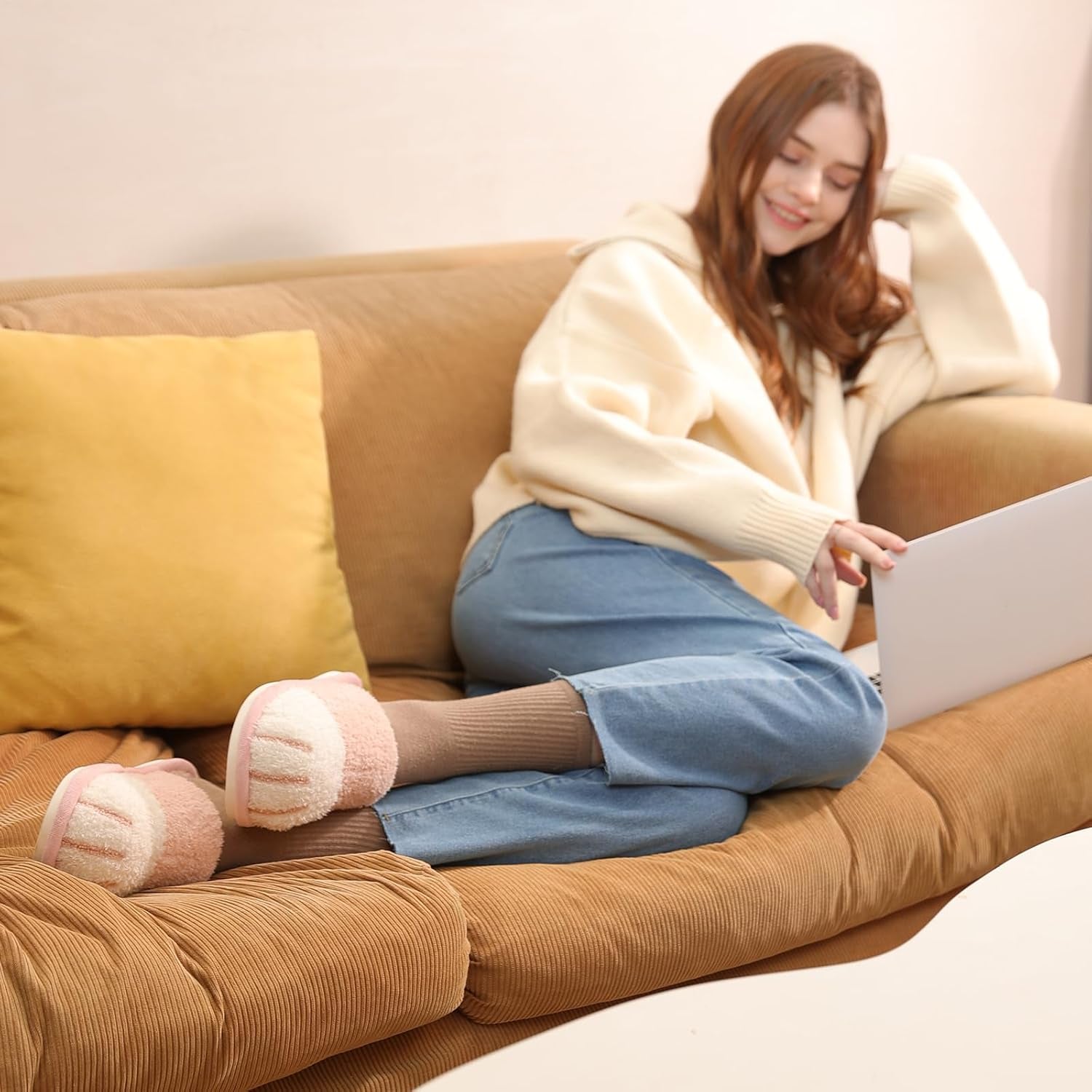 Cute Animal Slippers for Women Indoor Outdoor Memory Foam House Slipper Soft Warm Cozy Fuzzy Bedroom Non-Slip Shoes Christmas Gift Ladies