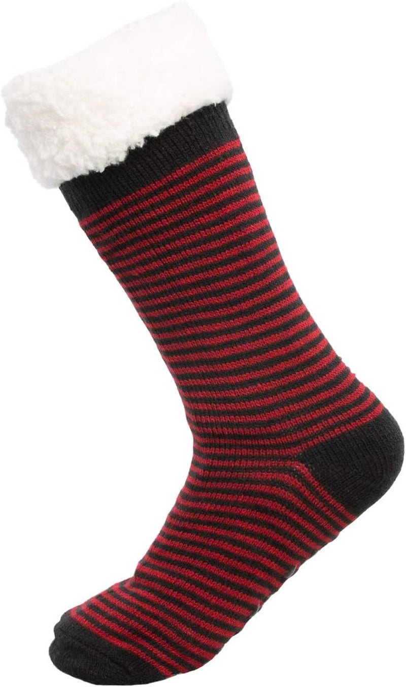 Sock Slippers for Women - 2 Pack Non Slip Socks - Fuzzy Socks Warm Socks with Grippers Sherpa Fleece Lined Thermal